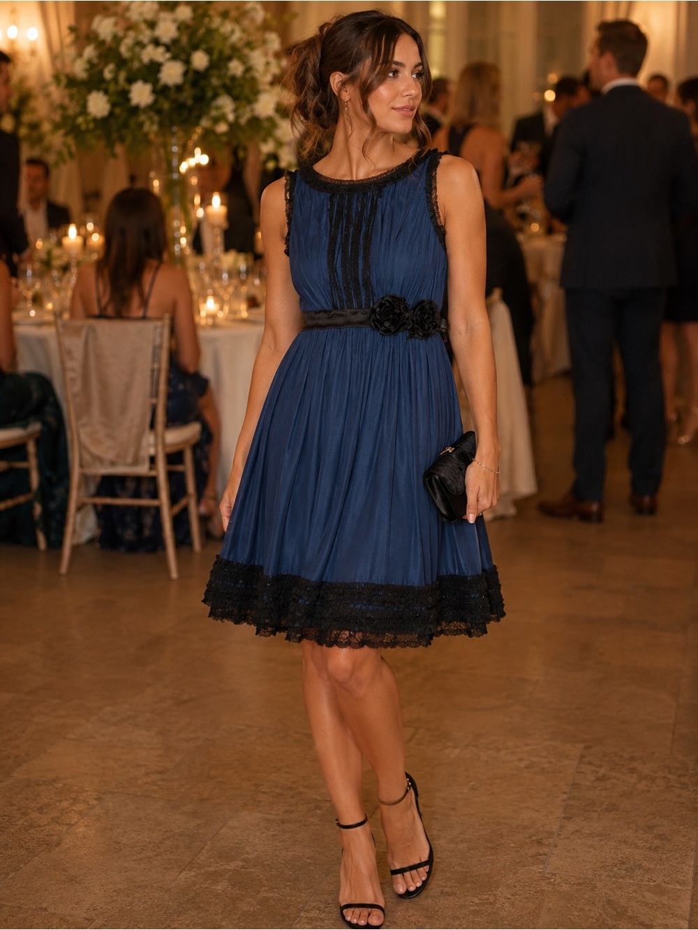 Moulinette Soeurs Blue and Black Dress